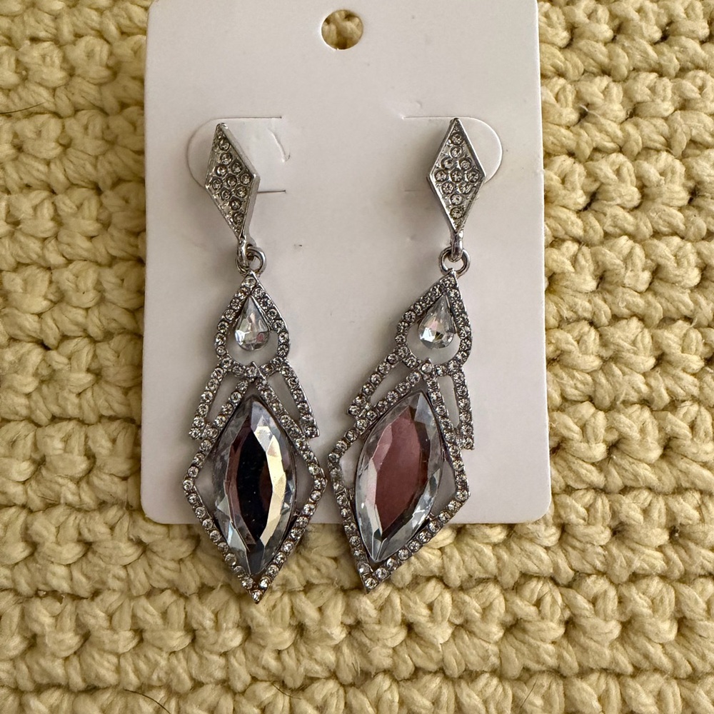 Elegant Silver and Gray Dangle Earrings
